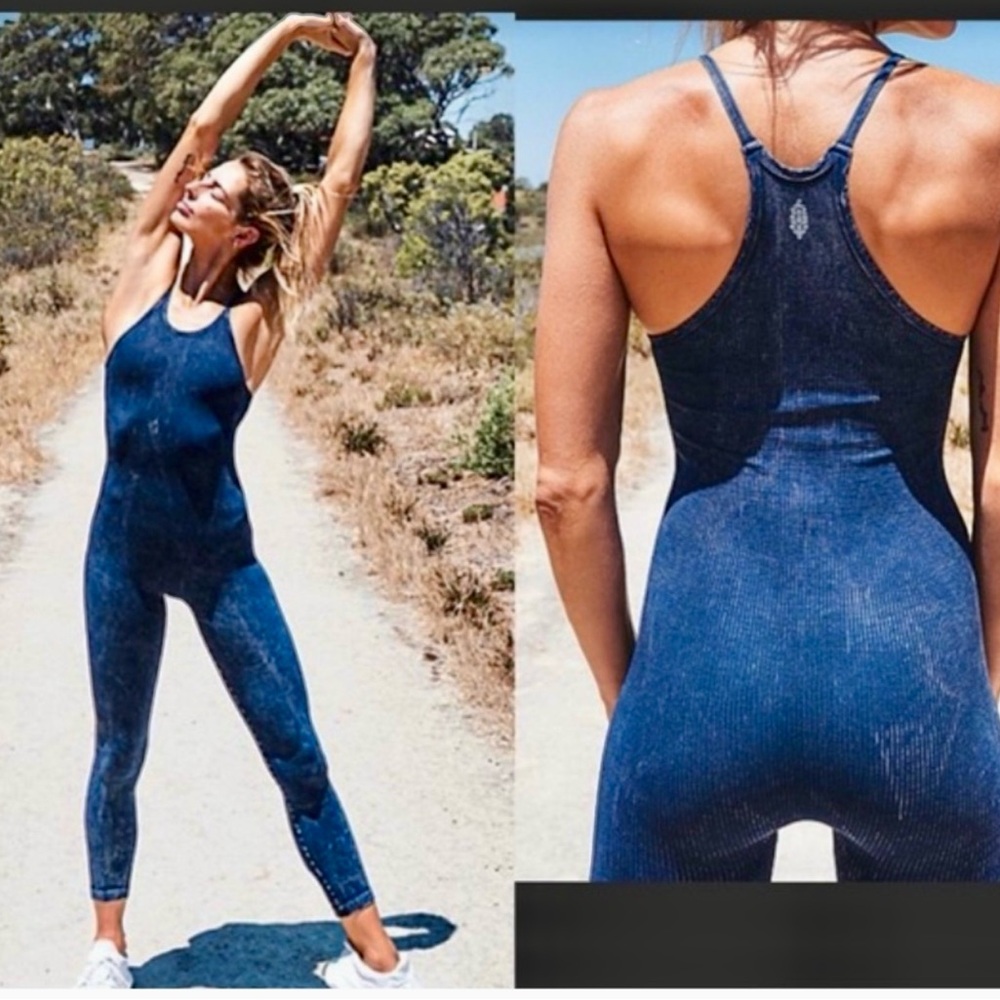 SET OF 2 FREE PEOPLE HAPPINESS RUNS WORKOUT ONESIE